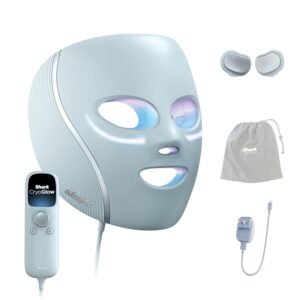 Shark CryoGlow LED Face Mask (FSA/HSA Eligible*) with Under-Eye Cooling, Anti-Ageing & Blemish Repair, Red & Blue LED, Infrared Light Therapy, USB-C, Remote Control, Storage Bag, Blue Frost, FW312 - Image 2