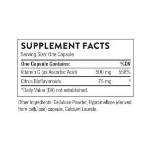 THORNE Vitamin C - Blend of Vitamin C and Citrus Bioflavonoids from Oranges - Support Immune System, Production of Cellular Energy, Collagen Production and Healthy Tissue* - Gluten-Free - 90 Capsules - Image 2