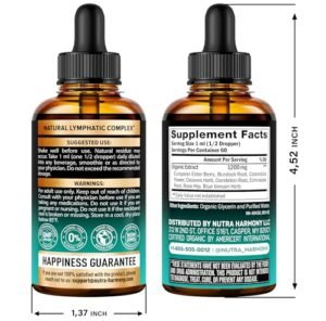 USDA Organic Lymphatic Drainage Supplement - Echinacea | Elderberry | Dandelion | Rosehip | Cleavers | Calendula | Burdock - Made in USA - Lymph System Drops - Immune Support, Cleanse & Detox, 2 fl oz - Image 2