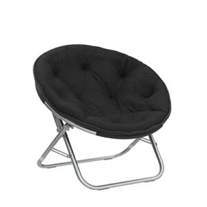 Urban Lifestyle Faux Fur Saucer Chair, One Size, Black - Image 2