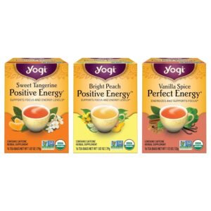 Yogi Energy Variety (3 Pack) Organic Sampler & Tea Gift Set – Contains Caffeine – 48 Tea Bags - Image 2