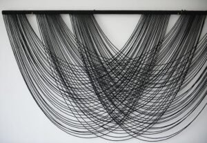 Flber Macrame Wall Hanging Black 59.00" W x 31.00" L Boho Wall Decor Large Boho Yarn Tapestry Living Room Bedroom Home Wall Décor - Image 6