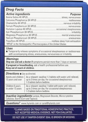 Hyland's Calms Forte Tablets, Natural Relief of Nervous Tension and Occasional Sleeplessness, 100 Count - Image 4
