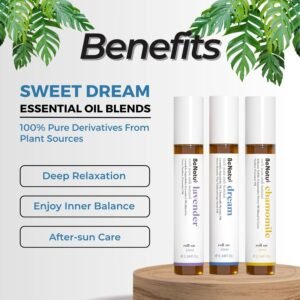 Benatu Essential Oil Roll On Set (Dream, Lavender, Chamomile), Aromatherapy Roller for Massage, Body Skin Care, Home - Natural Fragrance Gift for Women and Men - Image 5