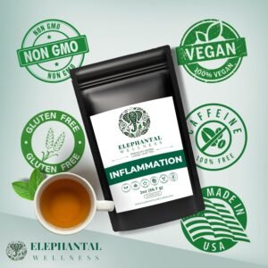 Elephantal Wellness Premium Inflammation Herbal Tea | Comfort & Mobility Blend with Turmeric, Boswellia, White Willow Bark & Ginger | Handmade, Non-GMO, Caffeine-Free Loose Leaf, 2oz, 20 Servings - Image 4