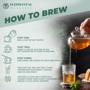 Elephantal Wellness Premium Inflammation Herbal Tea | Comfort & Mobility Blend with Turmeric, Boswellia, White Willow Bark & Ginger | Handmade, Non-GMO, Caffeine-Free Loose Leaf, 2oz, 20 Servings - Image 5