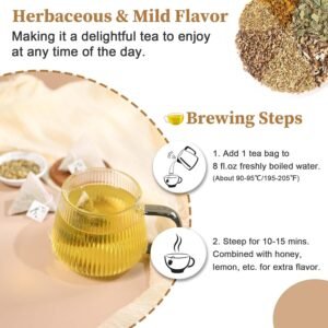 FullChea - Detox Tea Bags, 50 Teabags Liver Detox Tea, With Milk Thistle Seed, Dandelion Root, Licorice Root, Fennel, Turmeric, Peppermint - Liver Cleansing and Support - Image 6