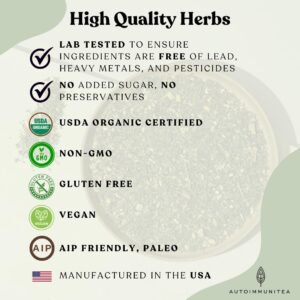 AutoimmuniTea – Soothing Tea Bags for Allergy Relief and Sinus Relief, Organic, Caffeine Free and USDA Certified, Blend of Lemon Balm, Ginger, Nettle, and Licorice, AIP Friendly - Image 5