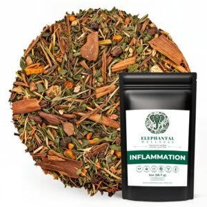 Elephantal Wellness Premium Inflammation Herbal Tea | Comfort & Mobility Blend with Turmeric, Boswellia, White Willow Bark & Ginger | Handmade, Non-GMO, Caffeine-Free Loose Leaf, 2oz, 20 Servings - Image 2