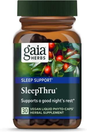 Gaia Herbs SleepThru - Natural Sleep Support Supplement with Organic Ashwagandha Root, Organic Magnolia Bark, Passionflower, and Jujube Date - 30 Vegan Liquid Phyto-Capsules (15-Day Supply) - Image 2