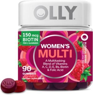 OLLY Women's Multivitamin Gummy, Vitamins A, D, C, E, Biotin, Folic Acid, Adult Chewable Vitamin, Berry Flavor, 45 Day Supply - 90 Count - Image 2