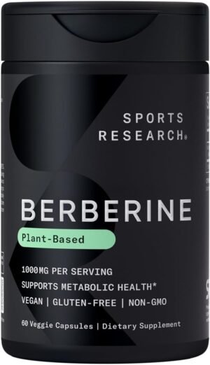 Sports Research Berberine - Herbal Ayurvedic Metabolic Health Support - 500 mg - 60 Capsules - Vegan Certified, Gluten-Free, Non-GMO - Image 2