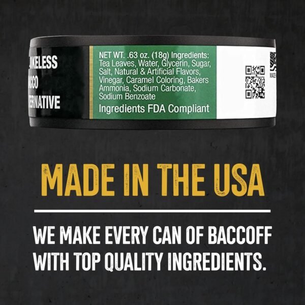 🌿 10 Cans, BaccOff Wintergreen Pouches, Strong Wintergreen and Salty, Rich Flavors, 16 Pouches Per Can – Immunity, Bone & Wellness Support - Image 2