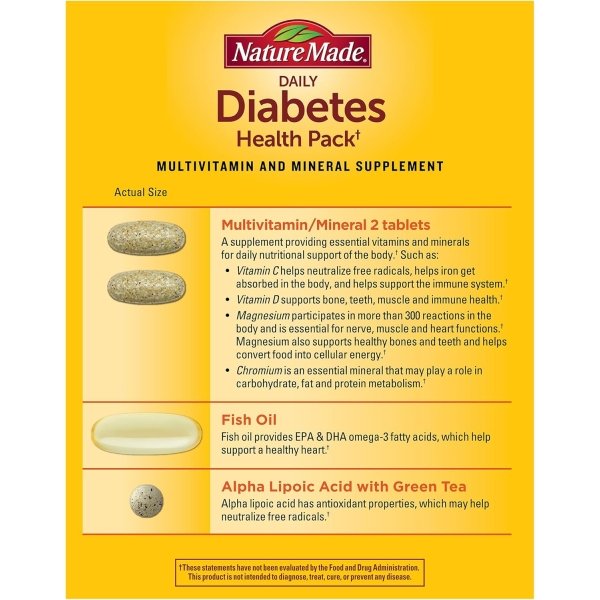 Nature Made Daily Diabetes Health Pack – 30 Packets for 30-Day Nutritional Support - Image 6
