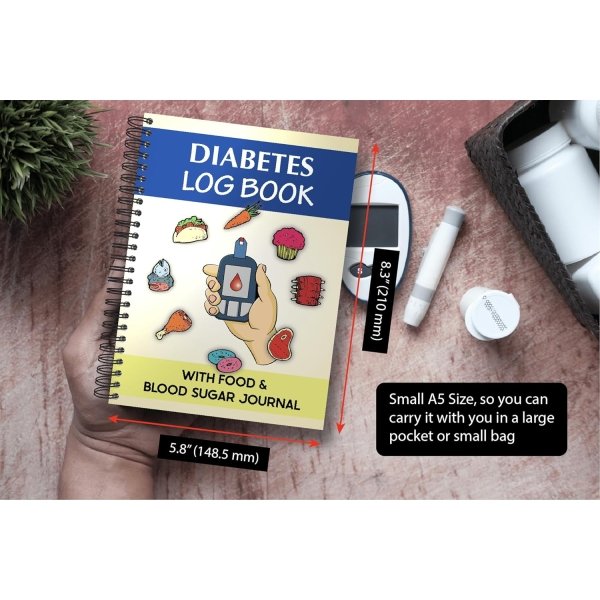 Diabetes Log Book - with Food & Blood Sugar Journal | for Types 1 & 2 Diabetics | A5 Spiral Bound - Image 5