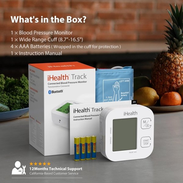 iHealth Track Smart Upper Arm Blood Pressure Monitor with Wide Range Cuff That fits Standard to Large Adult Arms, Bluetooth Compatible for iOS & Android Devices - Image 6