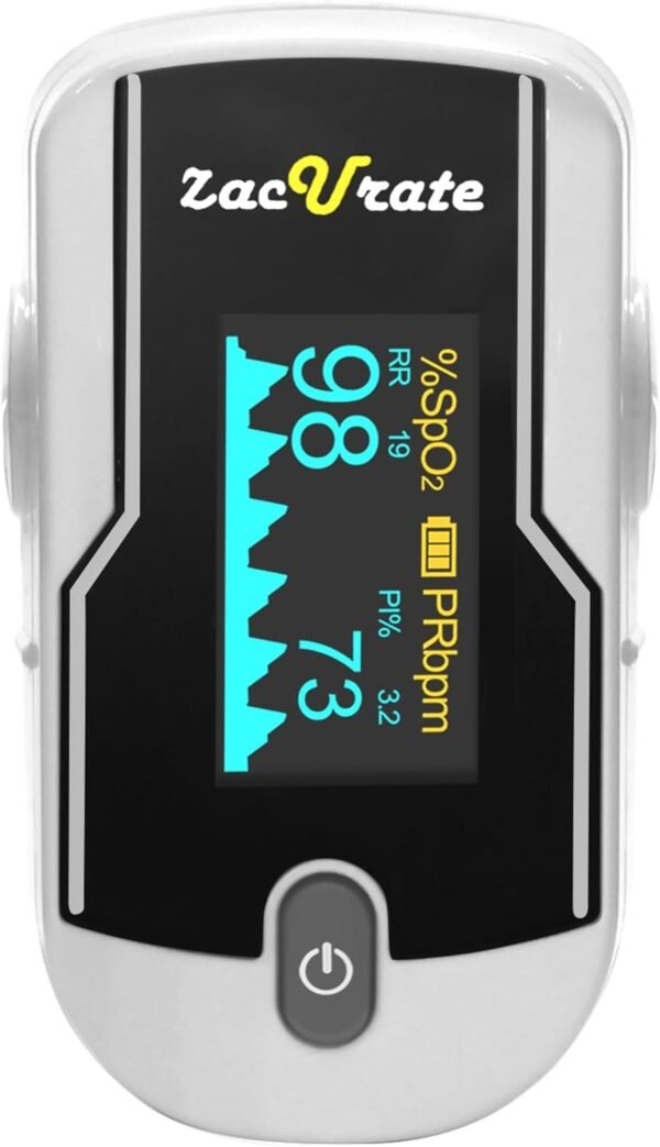 🌿 Zacurate FSA/HSA Eligible 500E-B Wireless Bluetooth Fingertip Blood Pulse Oximeter Monitor with FREE App, SpO2, Heart Rate, Plethysmograph, and Perfusion Index Finger Oxygen Sensor Meter – Immunity, Bone & Wellness Support - Image 5