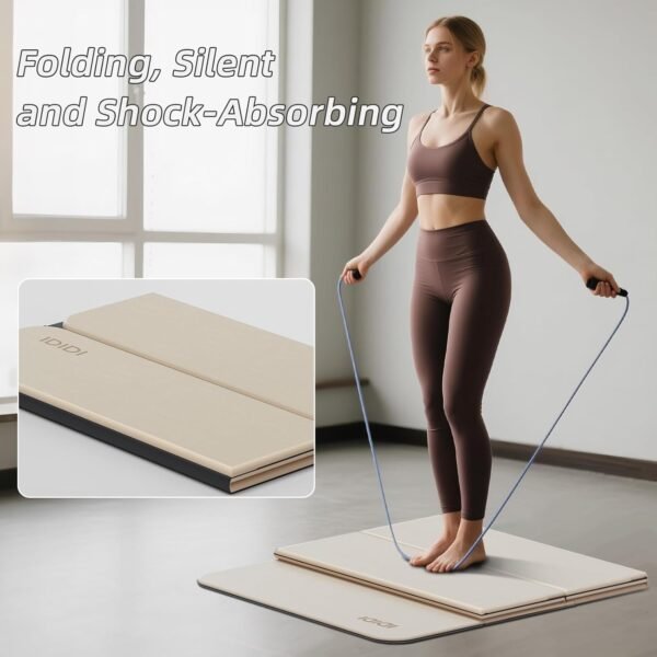 Foldable Yoga Mat Extra Thick 0.32 Inches Eco-Friendly POE Material, Non-Slip Design Fitness Mats, Multi-Purpose Workout Mats For Studio or Home Use (70 x 24 x 0.32 inches） - Image 6