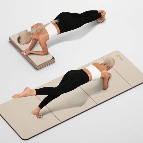 Foldable Yoga Mat Extra Thick 0.32 Inches Eco-Friendly POE Material, Non-Slip Design Fitness Mats, Multi-Purpose Workout Mats For Studio or Home Use (70 x 24 x 0.32 inches） - Image 7