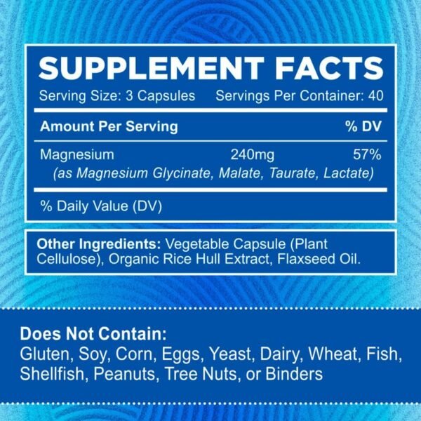 🌿 Zentastic 4-in-1 Magnesium Complex - Chelated Magnesium Glycinate, Malate, Taurate & Lactate - High Absorption for Nerves, Immune, Bones, Muscles - Magnesium Supplement - 120 Magnesium Capsules – Immunity, Bone & Wellness Support - Image 5