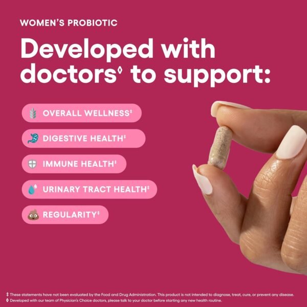🌿 Physician's CHOICE Probiotics for Women - PH Balance, Digestive, UT, & Feminine Health - 50 Billion CFU - 6 Unique Strains for Her - Organic Prebiotics, Cranberry Extract+ - Women Probiotic - 30 CT – Immunity, Bone & Wellness Support - Image 3