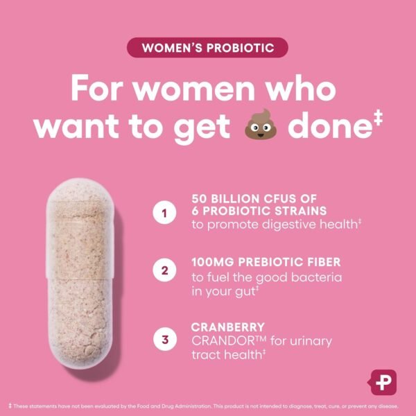 🌿 Physician's CHOICE Probiotics for Women - PH Balance, Digestive, UT, & Feminine Health - 50 Billion CFU - 6 Unique Strains for Her - Organic Prebiotics, Cranberry Extract+ - Women Probiotic - 30 CT – Immunity, Bone & Wellness Support - Image 4