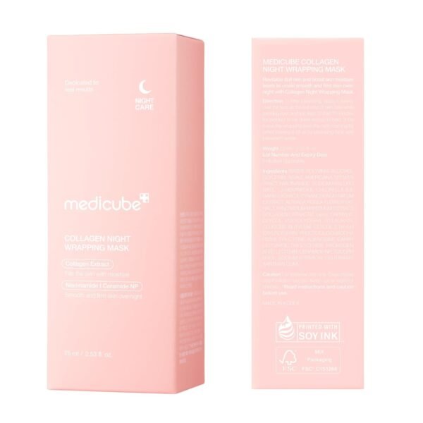 🌿 medicube Collagen Overnight Wrapping Peel Off Facial Mask Pack - Elasticity & Hydration Care, Reduces Sagging & Dullness - Hydrolyzed Collagen For Glowing Skin - Korean Skin Care, 2.53 fl.oz – Immunity, Bone & Wellness Support - Image 8
