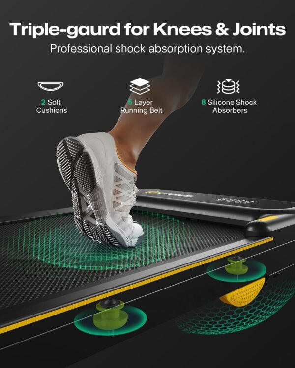 🌿 UREVO Strol 2E Smart 2-in-1 Folding Treadmill, Compact Walking Pad with Safety Handle, Plug and Play, Dual LED Display, Workout APP, Walking or Running for Home Office, Remote Included – Immunity, Bone & Wellness Support - Image 5