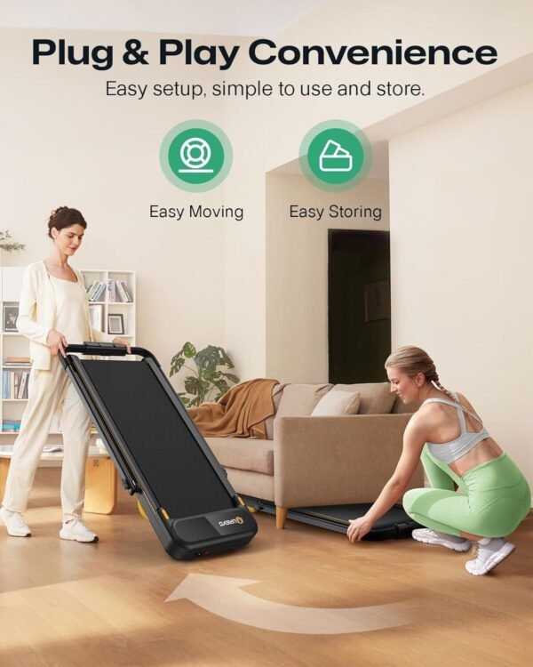 🌿 UREVO Strol 2E Smart 2-in-1 Folding Treadmill, Compact Walking Pad with Safety Handle, Plug and Play, Dual LED Display, Workout APP, Walking or Running for Home Office, Remote Included – Immunity, Bone & Wellness Support - Image 8