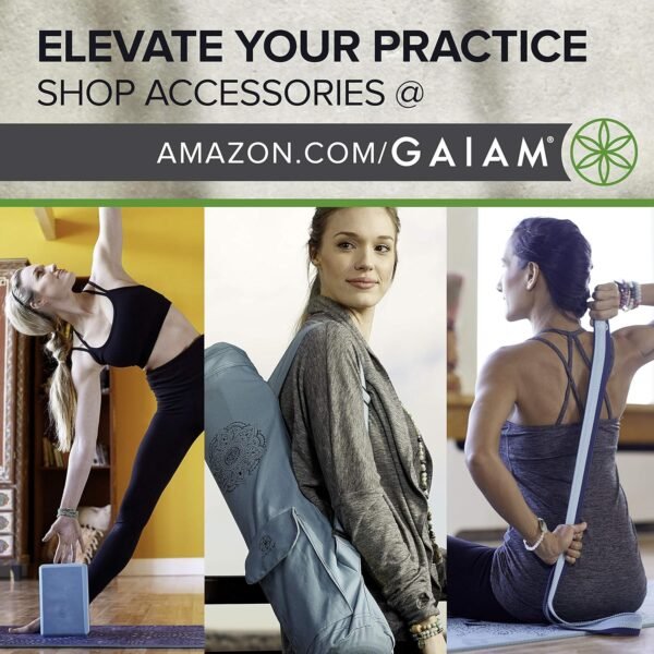 🌿 Gaiam Yoga Mat - Premium 6mm Print Extra Thick Non Slip Exercise & Fitness Mat for All Types of Yoga, Pilates & Floor Workouts (68"L x 24"W x 6mm Thick) – Immunity, Bone & Wellness Support - Image 5