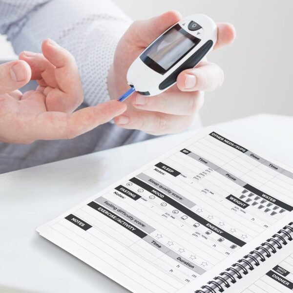🌿 B5 Diabetes Log Book (6.9" x 9.8") – Comprehensive Blood Sugar & Health Tracker | Track Glucose, Carbs, Calories, Medications, Water Intake, Fasting, Blood Pressure & Sleep | 248 Pages, Spiral-Bound – Immunity, Bone & Wellness Support - Image 6