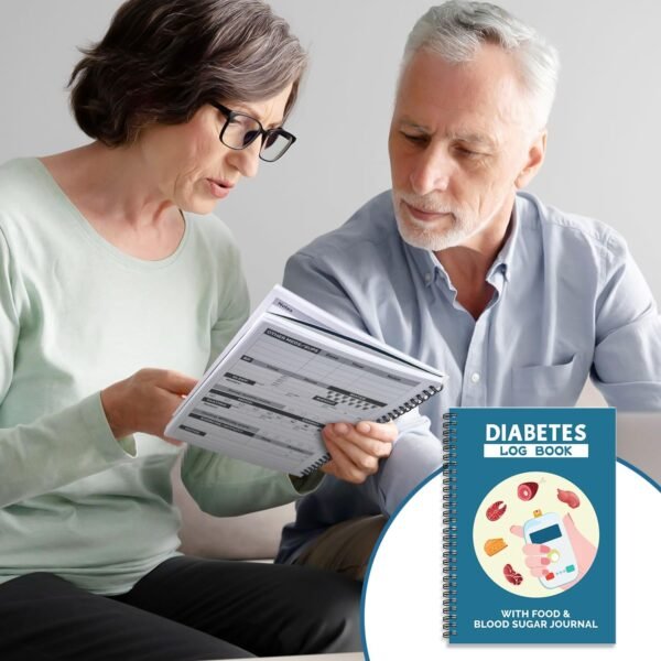 🌿 B5 Diabetes Log Book (6.9" x 9.8") – Comprehensive Blood Sugar & Health Tracker | Track Glucose, Carbs, Calories, Medications, Water Intake, Fasting, Blood Pressure & Sleep | 248 Pages, Spiral-Bound – Immunity, Bone & Wellness Support - Image 7