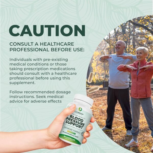 🌿 PurePremium Blood Pressure Supplements with Hawthorn Berry, Hibiscus, Garlic & Vitamin B12- Nitric Oxide Supplement for Normal Heart Health, Circulation Health & Blood Pressure Support - 90ct – Immunity, Bone & Wellness Support - Image 9