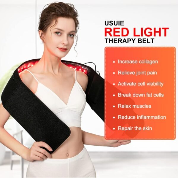 Red Light Therapy Belt, Infrared Light Therapy Wrap Red Light Therapy Device for Body with Timer for Back Shoulder Waist Muscle Pain Relief for Women Men - Image 5