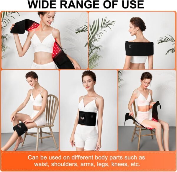 Red Light Therapy Belt, Infrared Light Therapy Wrap Red Light Therapy Device for Body with Timer for Back Shoulder Waist Muscle Pain Relief for Women Men - Image 8