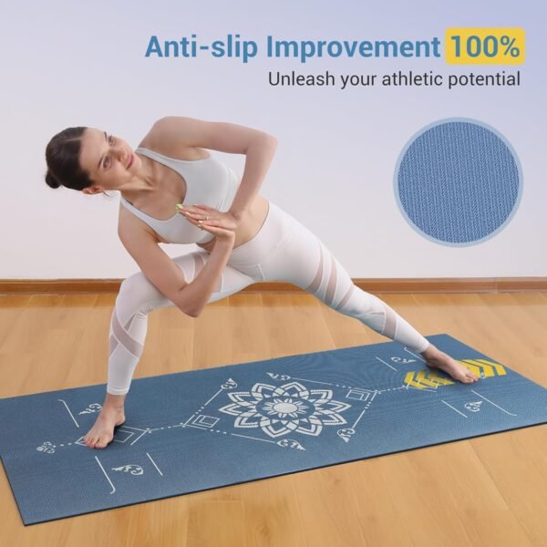 Avoalre Foldable Yoga Mat Travel - 72"L x 32"W x 6MM Thick Non Slip Gym Mats - Portable Pilates Mat for Women Men Fitness Exercise with Travel Carry Bag - Image 9