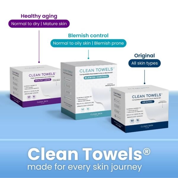 Clean Skin Club Clean Towels XL™, 100% USDA Biobased Face Towel, Disposable Face Towelette, Eczema Association Accepted, Makeup Remover Dry Wipes, Ultra Soft, 50 Ct, 1 Pack - Image 10
