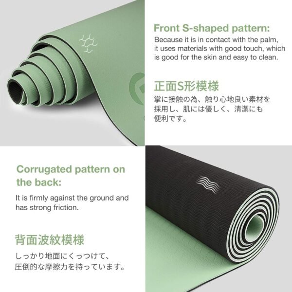 Yoga Mat Non Slip, Eco Friendly Fitness Exercise Mat with Carrying Strap,Pro Yoga Mats for Women,Workout Mats for Home, Pilates and Floor Exercises - Image 2
