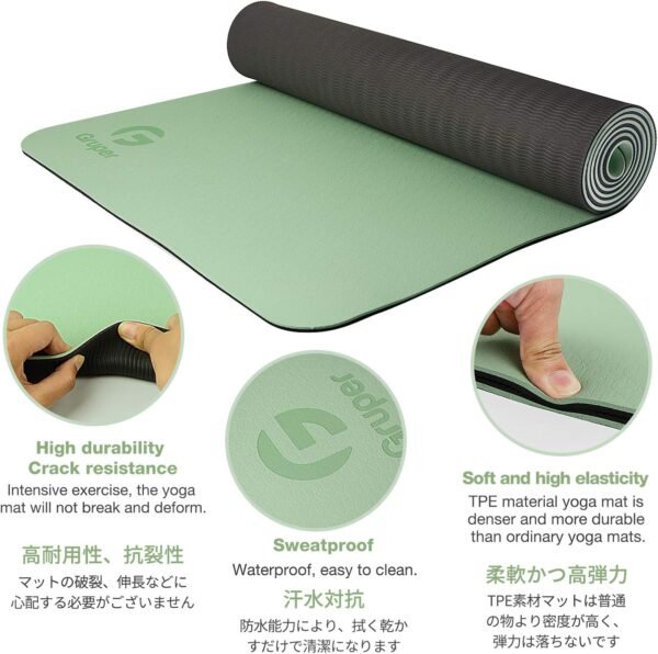 Yoga Mat Non Slip, Eco Friendly Fitness Exercise Mat with Carrying Strap,Pro Yoga Mats for Women,Workout Mats for Home, Pilates and Floor Exercises - Image 4