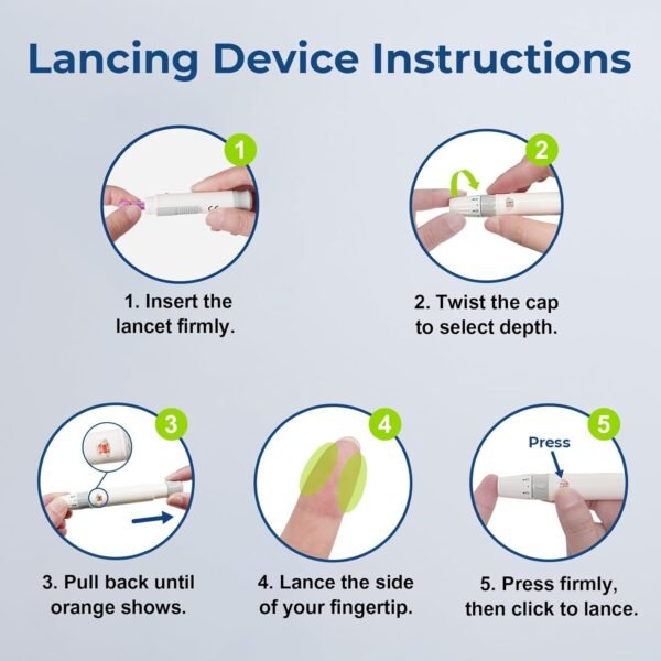 AUVON Blood Glucose Monitor Kit for Accurate Test, Diabetes Testing Kit with 100 Glucometer Strips, 100 30G Lancets and Lancing Devices, DS-W Portable Sugar Test Kit, No Coding - Image 9
