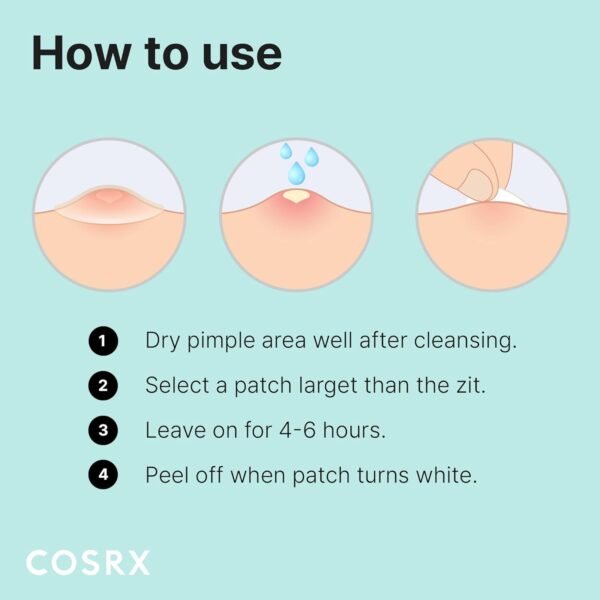 COSRX Acne Pimple Patch Absorbing Hydrocolloid Original 3 Size Patches for Zits Cover, Spot Stickers for Face and Body, Not Tested on Animals, No Toxic Ingredients (120 Count (Pack of 5)) - Image 7