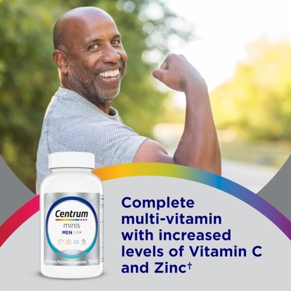 🌿 Centrum Minis Silver Multivitamin for Men 50 Plus, Multivitamin/Multimineral Supplement, Vitamin D3, B-Vitamins and Zinc, Non-GMO Ingredients, Supports Memory and Cognition in Older Adults - 280 Ct – Immunity, Bone & Wellness Support - Image 2
