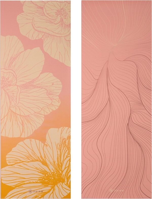 Gaiam Yoga Mat - Premium 6mm Print Reversible Extra Thick Non Slip Exercise & Fitness Mat for All Types of Yoga, Pilates & Floor Workouts (68" x 24" x 6mm Thick) - Image 2