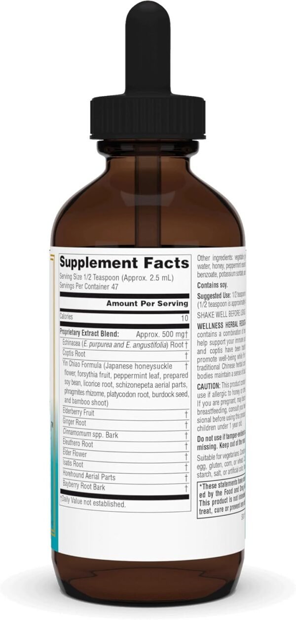 Source Naturals Wellness Herbal Resistance Liquid with Echinacea, Coptis, and Yin Chiao, Immune Support* - Alcohol Free - 4 Fliud Oz - Image 2