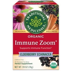 Traditional Medicinals Tea, Organic Immune Zoom Elderberry Echinacea, Supports Immune Function, 16 Tea Bags - Image 2