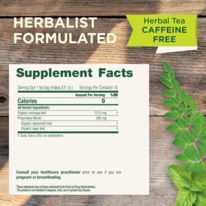 Traditional Medicinals Tea, Organic Moringa, Everyday Wellness, with Spearmint & Sage, 16 Tea Bags - Image 3