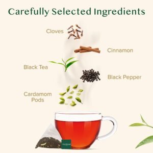 VAHDAM, India's Original Masala Chai Tea (30 Pyramid Tea Bags) Non GMO, Gluten Free, No Artificial Flavors | Blended w/Exotic Spices | Chai Tea Bags | Resealable Ziplock Pouch - Image 3