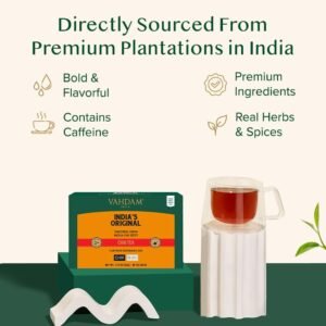 VAHDAM, India's Original Masala Chai Tea (30 Pyramid Tea Bags) Non GMO, Gluten Free, No Artificial Flavors | Blended w/Exotic Spices | Chai Tea Bags | Resealable Ziplock Pouch - Image 4