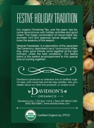 Davidson's Organics, Christmas Tea, 8-count Tea Bags, Pack of 12 - Image 3