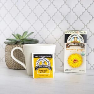 Newman’s Own Organic Turmeric Ginger Herbal Tea Caffeine-Free May Aid Digestion and Boost Immunity Turmeric Tea with20 Individually Wrapped Tea Bags Per Box (Pack of 4) USDA Certified - Image 5